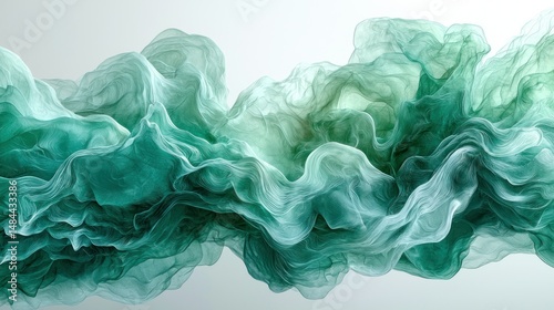 Teal flowing abstract