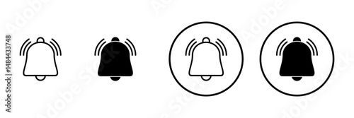 Bell icon vector. Notification sign and symbol for web site design