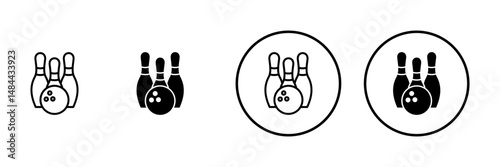 Bowling icon vector. bowling ball and pin sign and symbol.