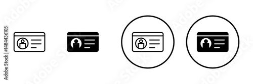 License icon vector. ID card icon. driver license, staff identification card