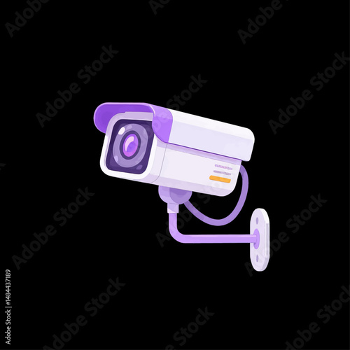 Vibrant Security Camera Monitoring Night Surveillance