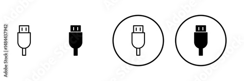 Usb icon vector. Flash disk sign and symbol. flash drive sign.