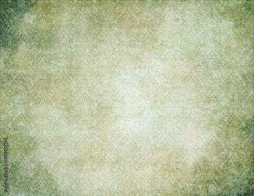 Old faded condition paper background with retro style ornament for background design.