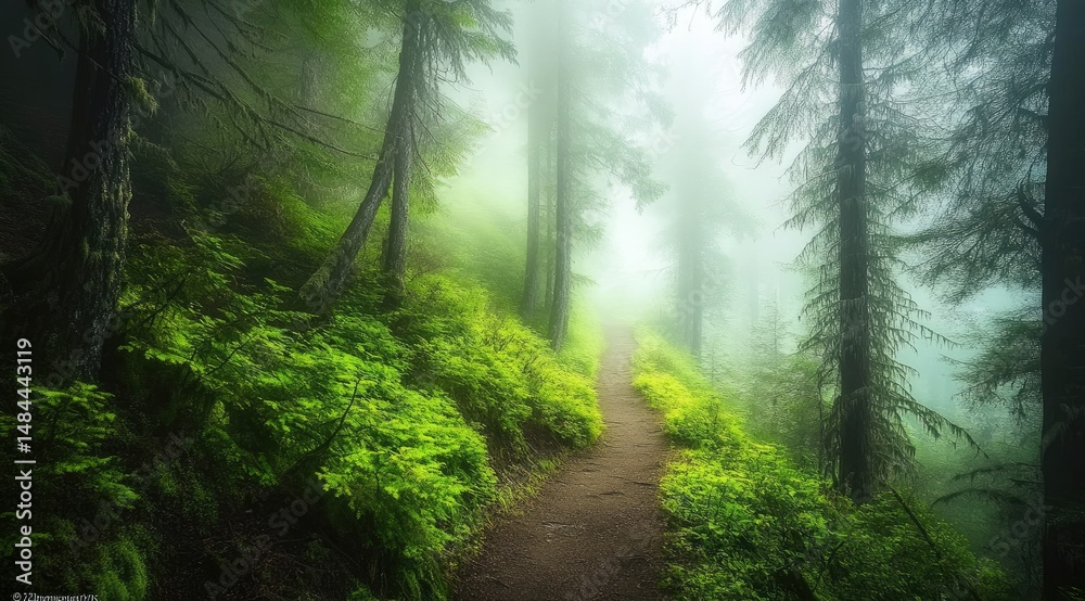 Obraz premium Misty Forest Trail