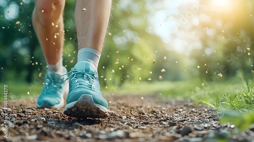 Close up of person experiencing severe leg cramps from exercise in hot weather visibly straining to stretch and relieve muscle pain and discomfort