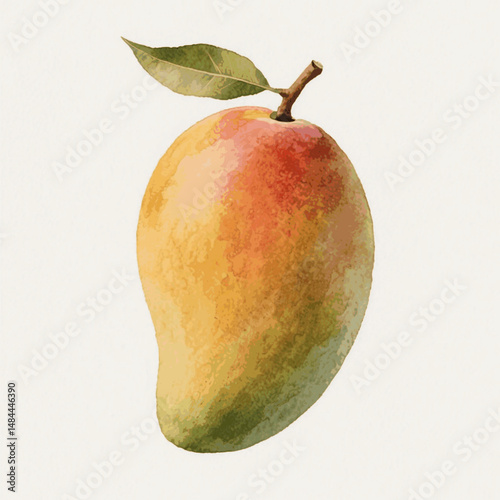 Golden Nectar Flow mango isolated watercolor vector illustration svg