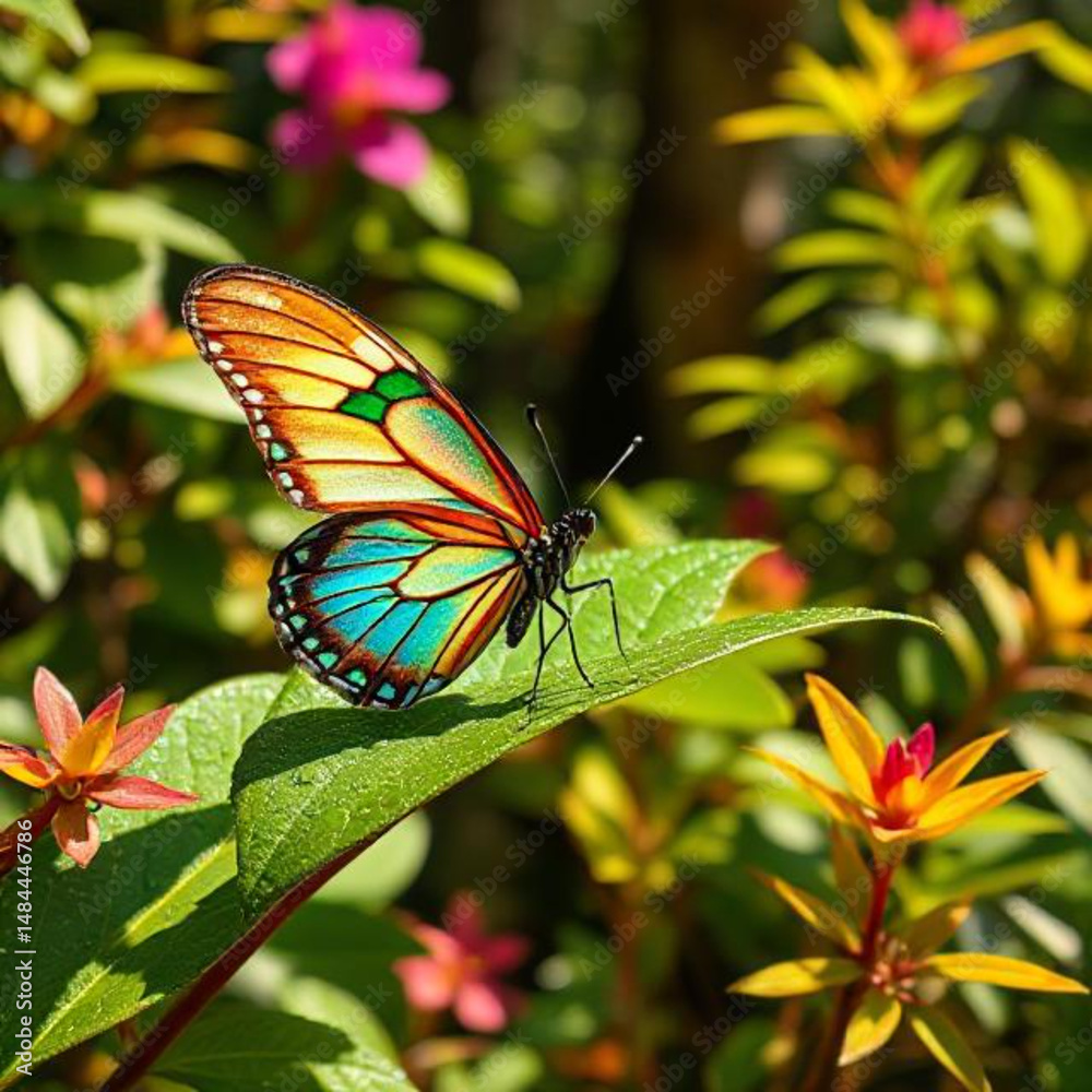 Fototapeta premium butterfly on flower