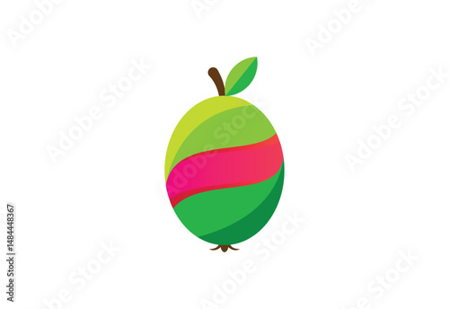 Fresh guava fruits organic healthy logo design, Vector illustration