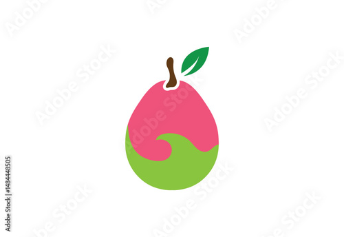 Fresh guava fruits organic healthy logo design, Vector illustration