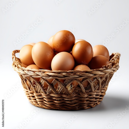 Gathering fresh brown eggs for breakfast kitchen food photography home environment close-up culinary delight