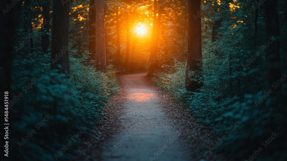Fototapeta premium Sunlit Forest Path (1)