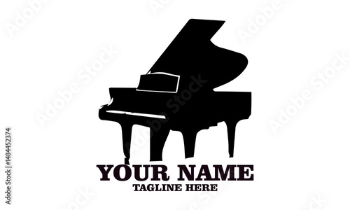 piano vector illustration, piano logo icon, piano vector design and Piano on a white background