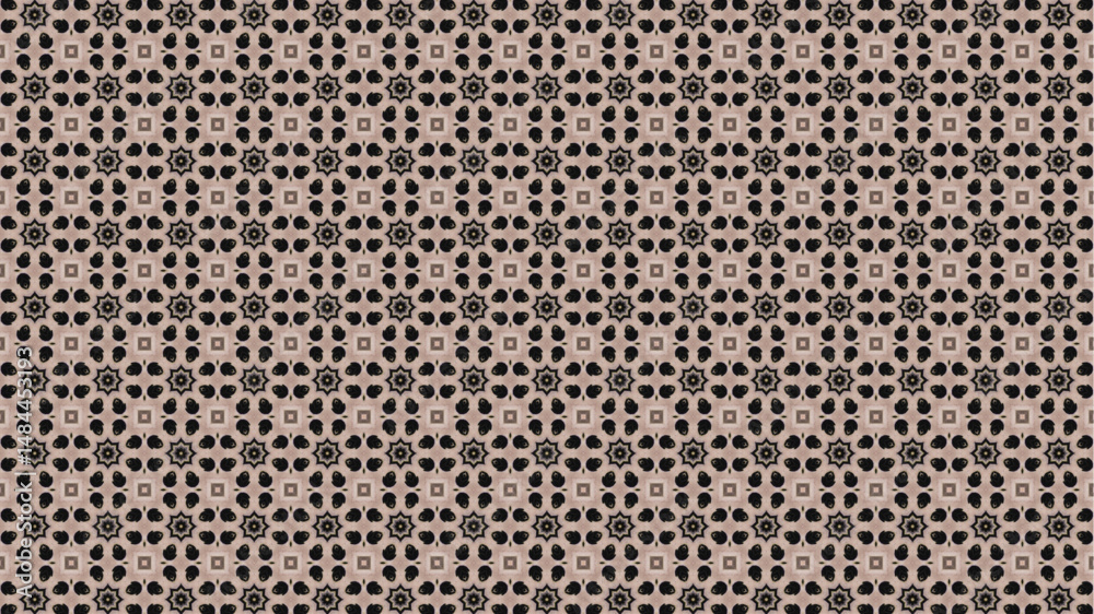 Fototapeta premium Geometric, Abstract, Floral, Organicseamless pattern.