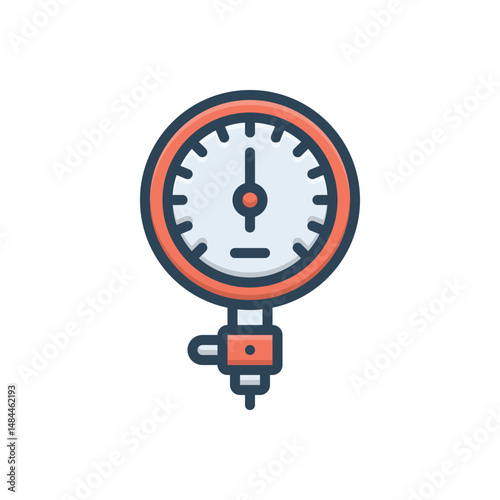 Color illustration icon for gauge