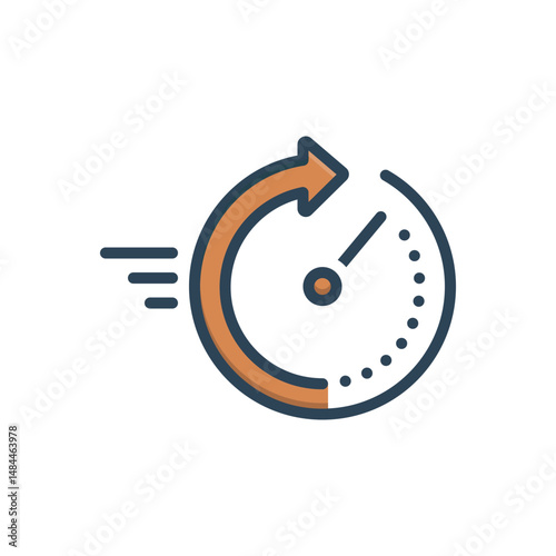 Color illustration icon for quick