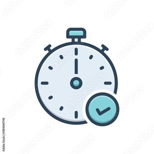 Color illustration icon for start