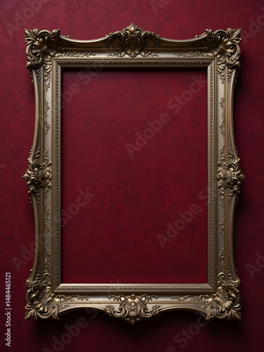 Blank mourning frame on deep red perianth