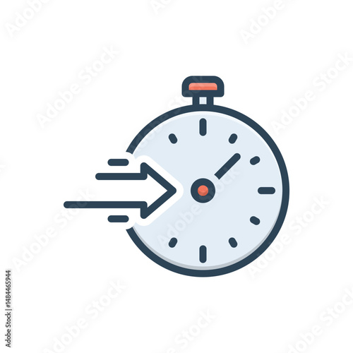 Color illustration icon for fast