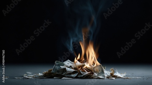money burns in fire