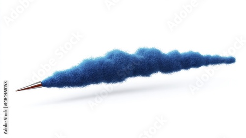 Midnight Blue Watercolor Spot Isolated on White Background. Generative AI
