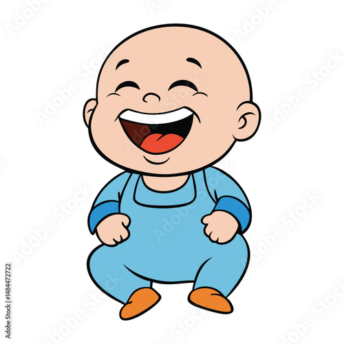 A joyful, cute baby laughing with sparkling eyes and chubby cheeks, spreading pure happiness and warmth in every giggle. Innocence and joy captured in one smile!
