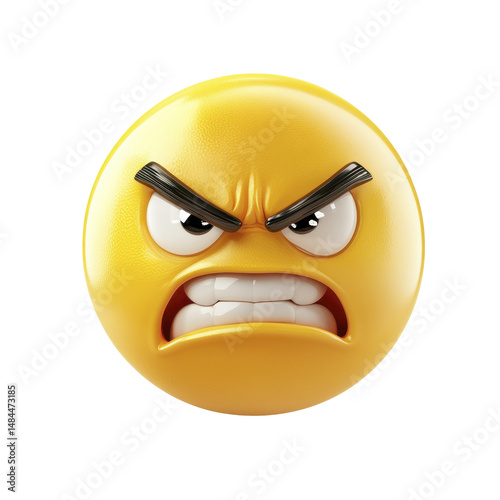 Angry emoji isolated in Transparent background, Transparent Background PNG
