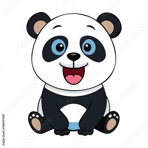 A tiny baby panda giggles with pure joy, its fluffy fur bouncing as it laughs. Its bright eyes sparkle with innocence, spreading smiles and warm fuzzy feelings everywhere!