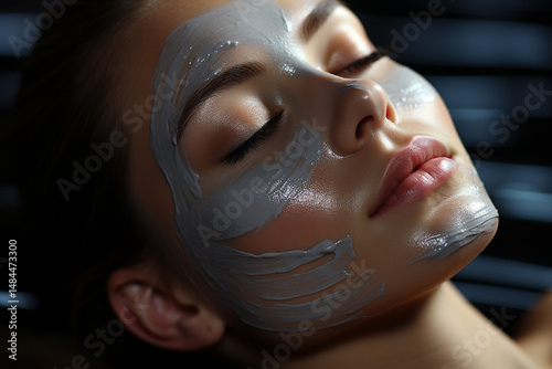 Young Woman with Spa Facial Mask