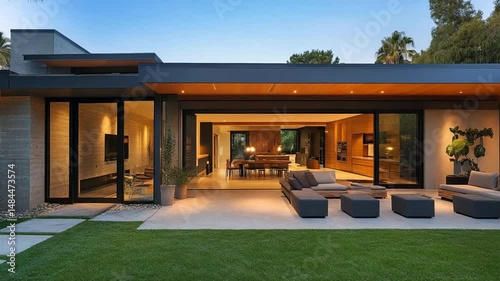 Wallpaper Mural Modern House Design: Luxury Home Exterior at Dusk Torontodigital.ca