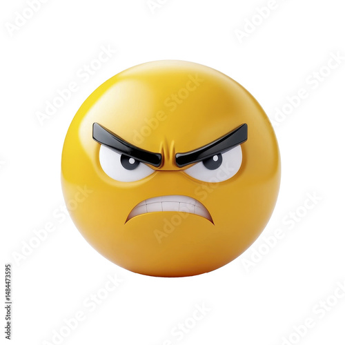 Angry emoji isolated in Transparent background, Transparent Background PNG