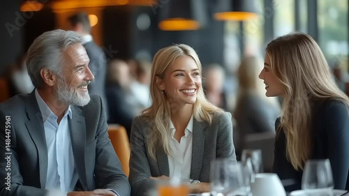 Business people enjoy a meal