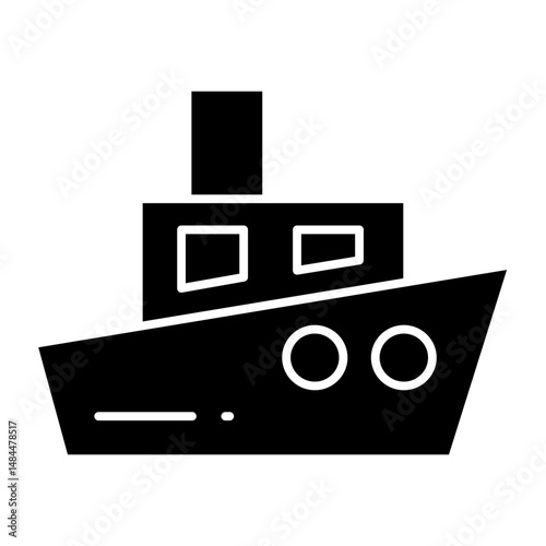 Tugboat glyph  icon