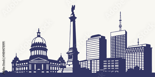 Indianapolis silhouette skyline. Vector