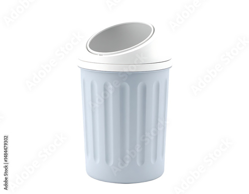 Modern Blue Trash Can with Sloped Lid