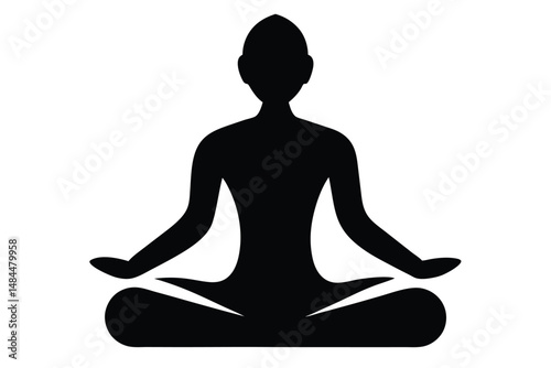 Yogi Icon Silhouette Vector   Minimalist Meditation and Yoga Pose Illustration