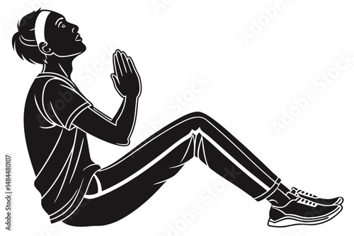 Yogi Icon Silhouette Vector   Minimalist Meditation and Yoga Pose Illustration