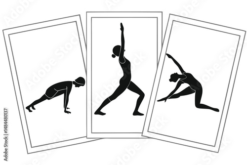 Watercolor Yoga Silhouette Vector  Artistic Wellness and Meditation Pose Illustration