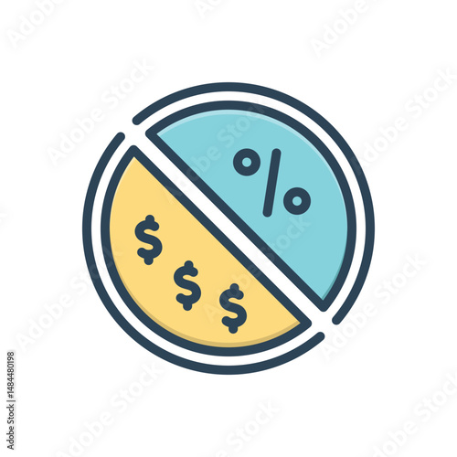 Color illustration icon for dividend