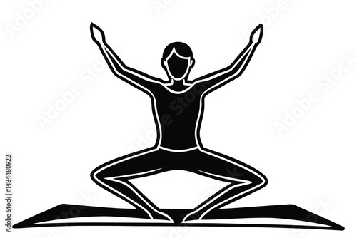 Yoga Times Square T-Shirt Design Silhouette Vector  Urban Wellness Apparel Illustration with City Vibes
