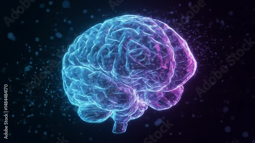 human ai brain x ray blue transparent
