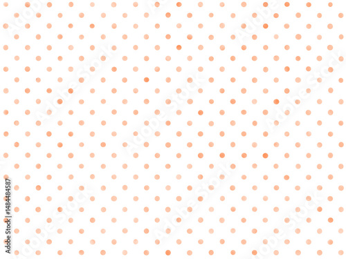 手描き背景　水彩　ドット　オレンジ