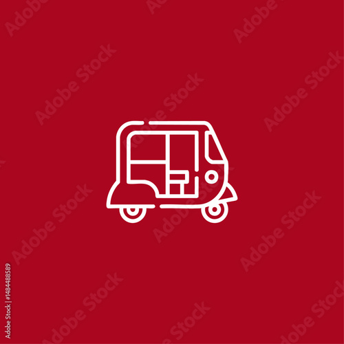 tuk tuk icon logo flat vector design