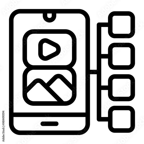 Content distribution Line Icon