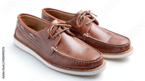 Wallpaper Mural Pair of brown leather boat shoes Torontodigital.ca