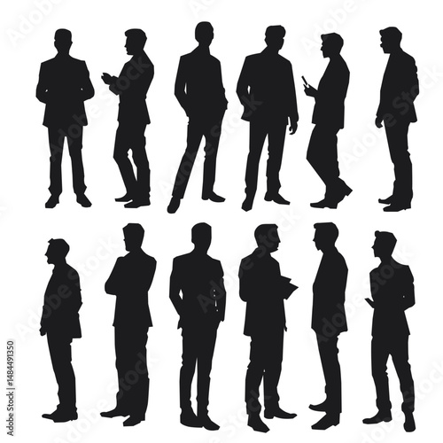 Man Business silhouette set