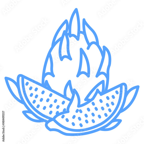 dragon fruit icon blue