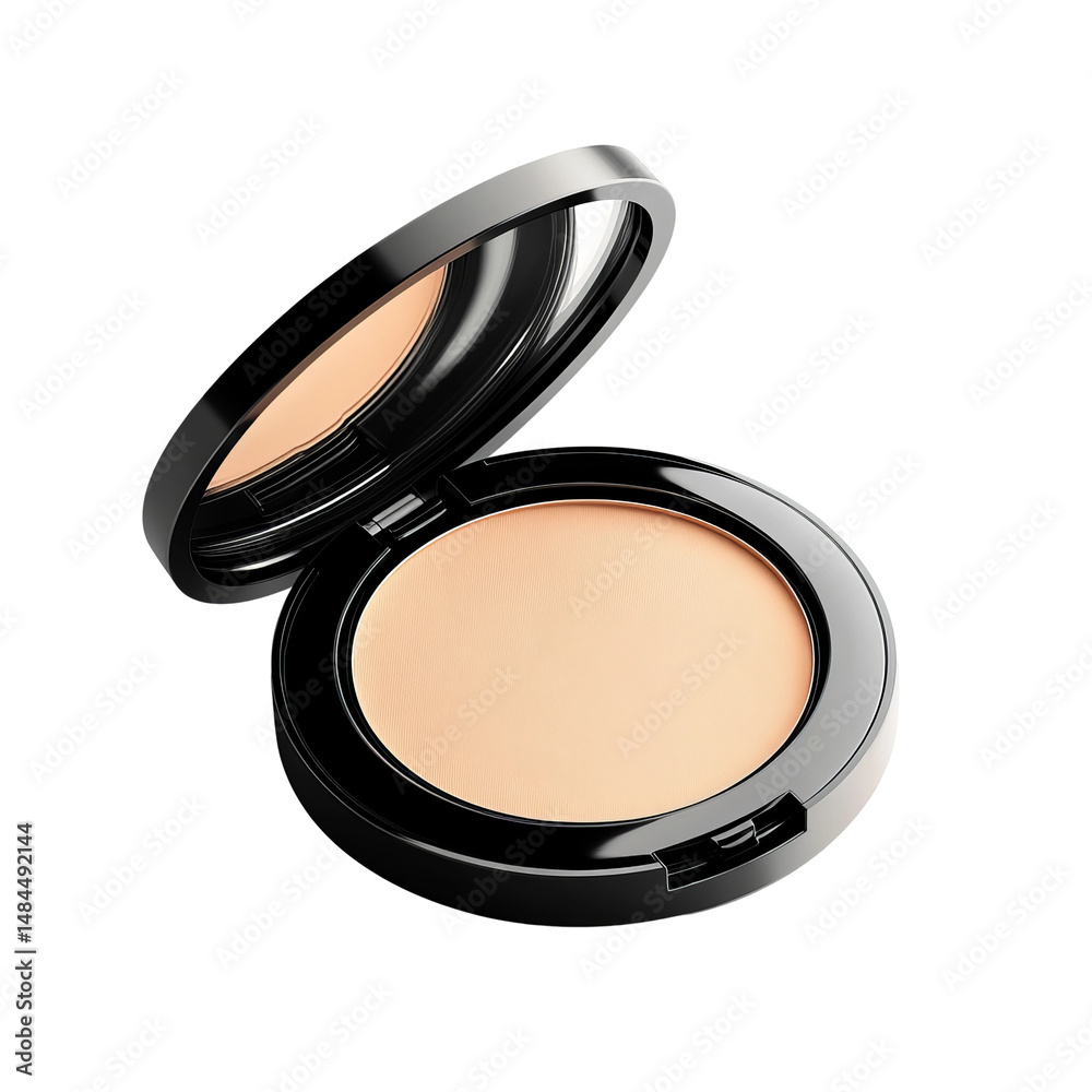 elegant open powder compact isolated against white backdrop
elegant open powder compact isolated against white backdrop