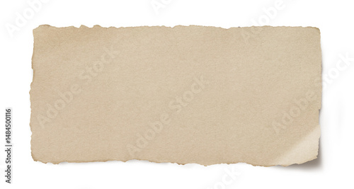 Piece of yellow torn edges paper ripped isolated on transparency background. Yellow ripped paper torn edges strips isolated