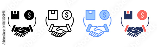 Trade Agreement icon sheet multiple style collection