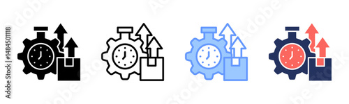 Productivity icon sheet multiple style collection